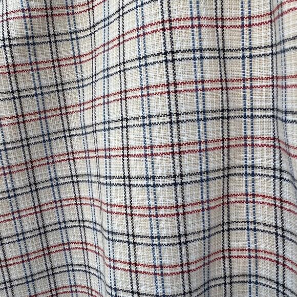 Vintage Mann Deadstock red blue plaid bell flare pants 28x34 - Picture 5 of 6